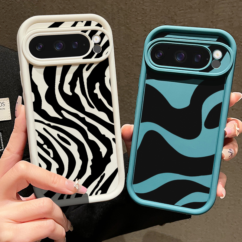 Google Pixel 8A - Casing Telepon TPU dengan Motif Garis