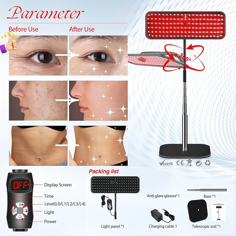 Panel Terapi Cahaya Merah LED  - Galvanic Skin Sensor ulasan dan harga