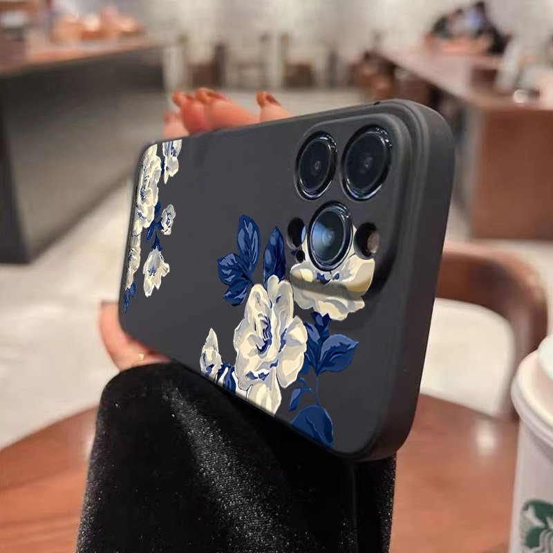 Casing Ponsel Bunga Biru dan P - Samsung Galaxy A55 ulasan dan harga